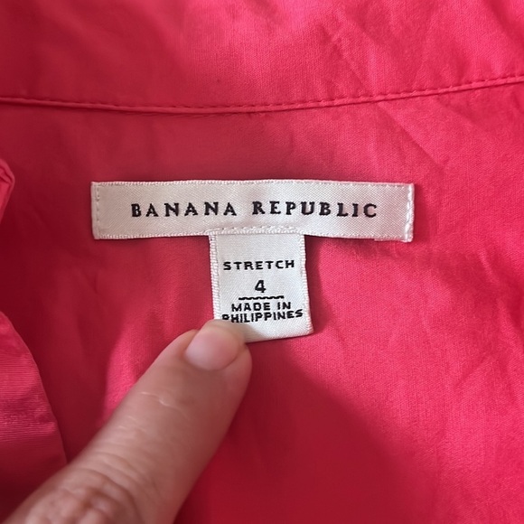 Banana Republic Buttons Down Shirt Stretch Side Pockets Belted Dress Size 4 - Picture 7 of 10